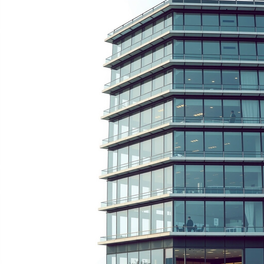 Completed modern office building