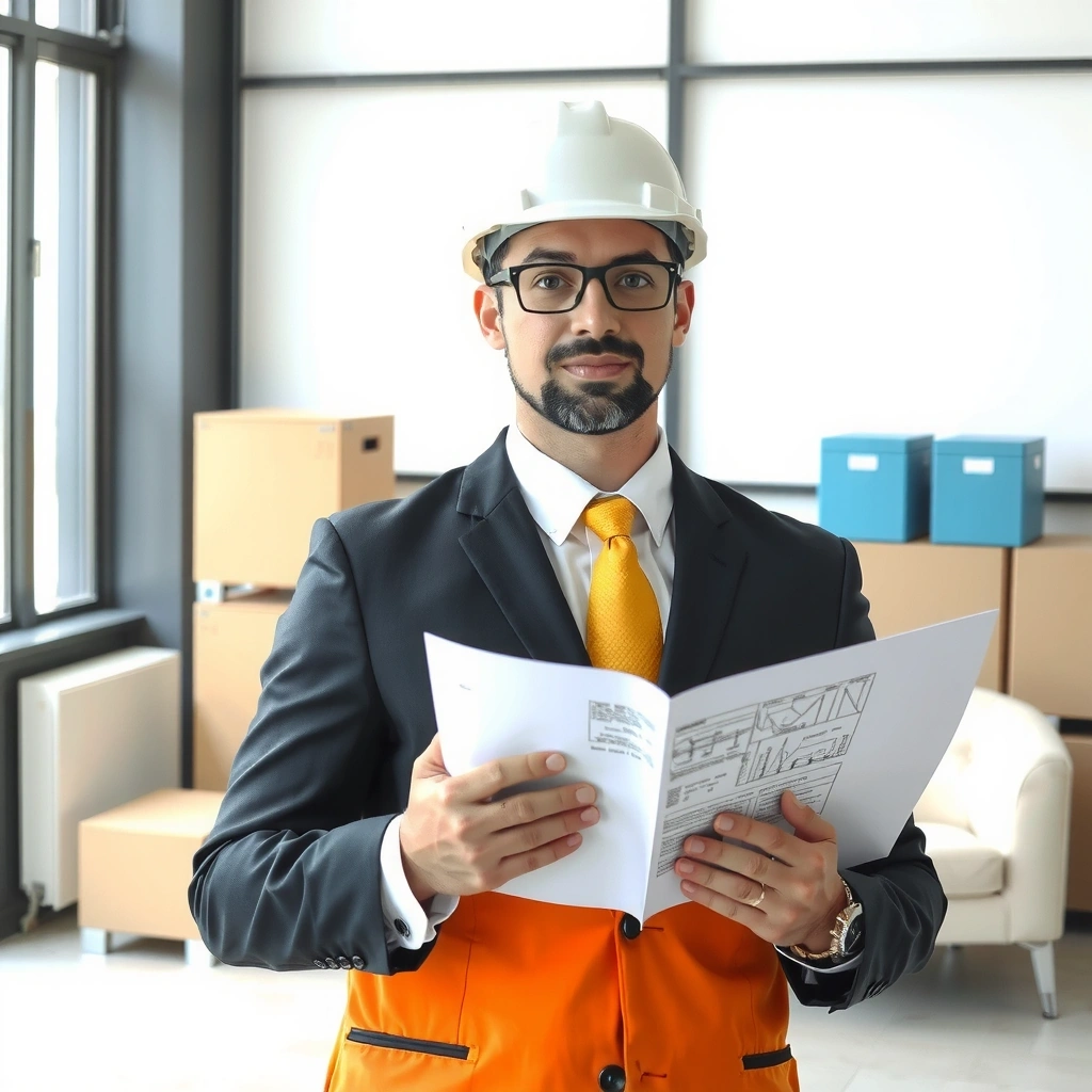 Construction manager in suit