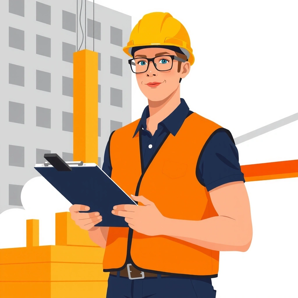 Professional engineer with hard hat