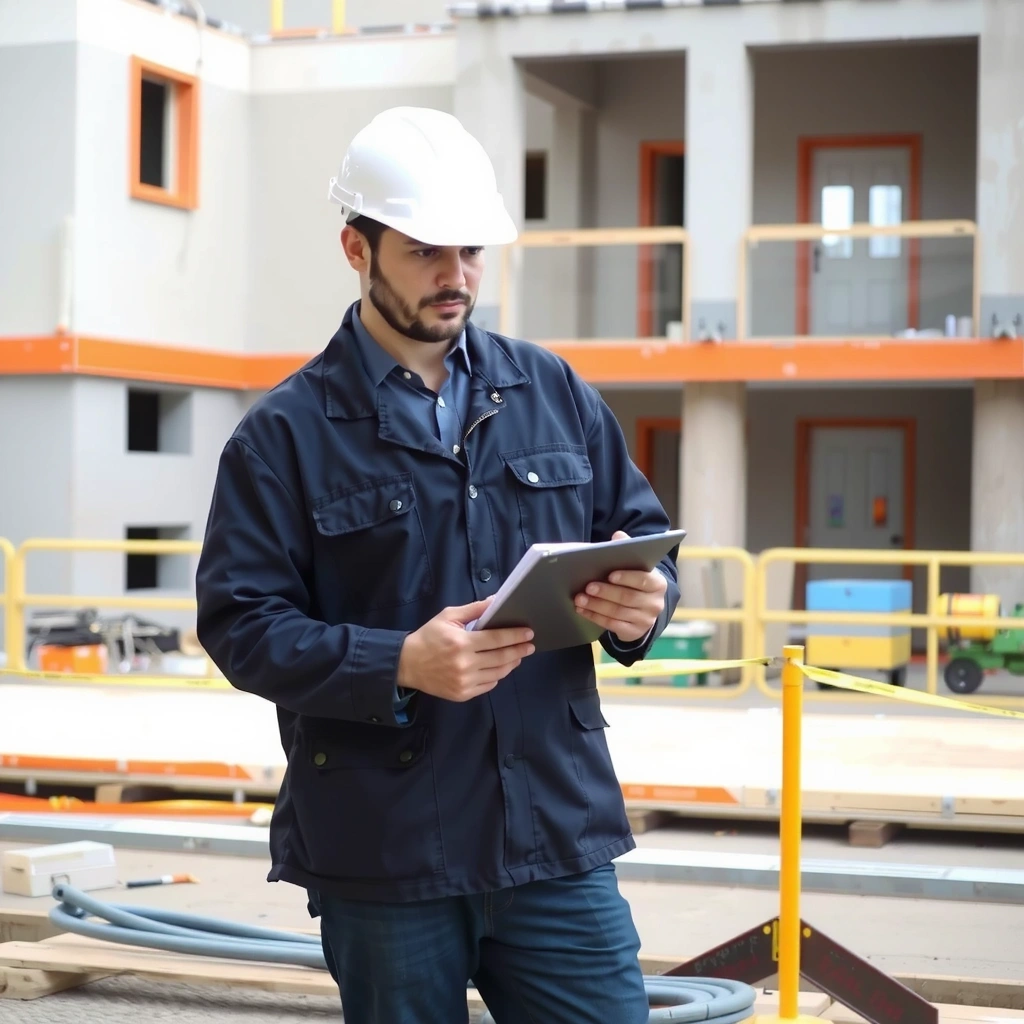 Quality control inspection on construction site